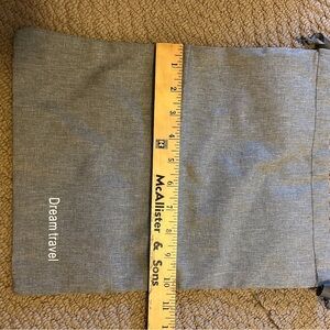 Gray Drawstring Travel Pouch - "Dream travel"